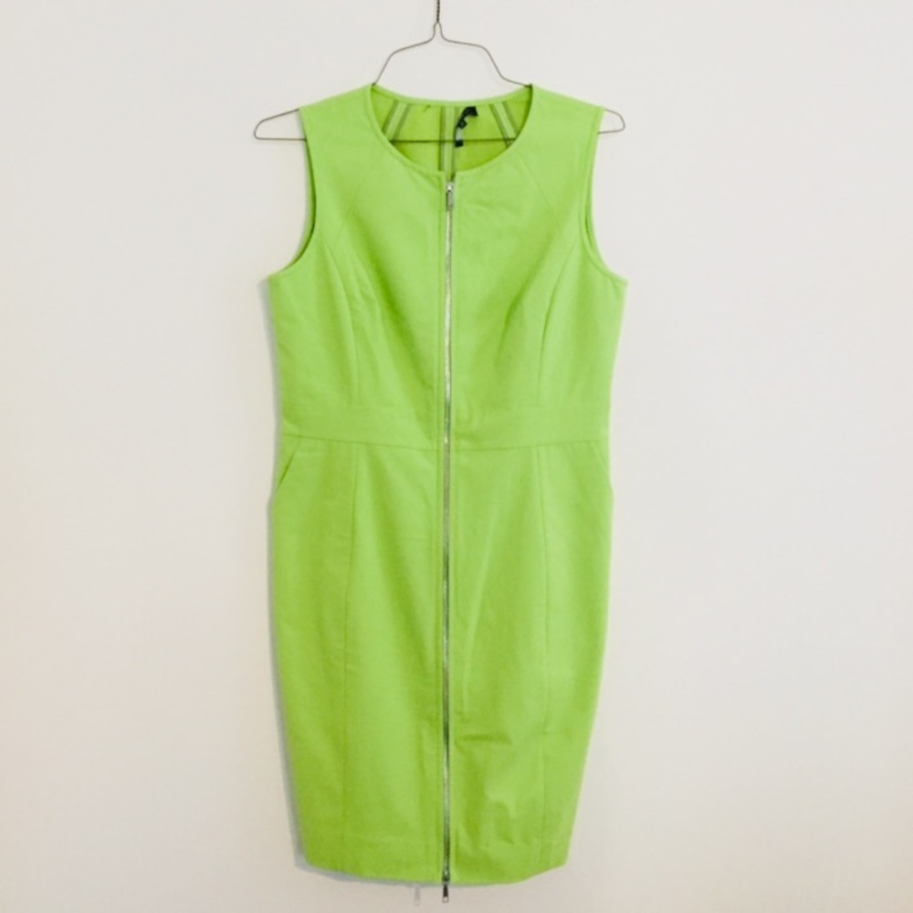 Neon green zipper dress